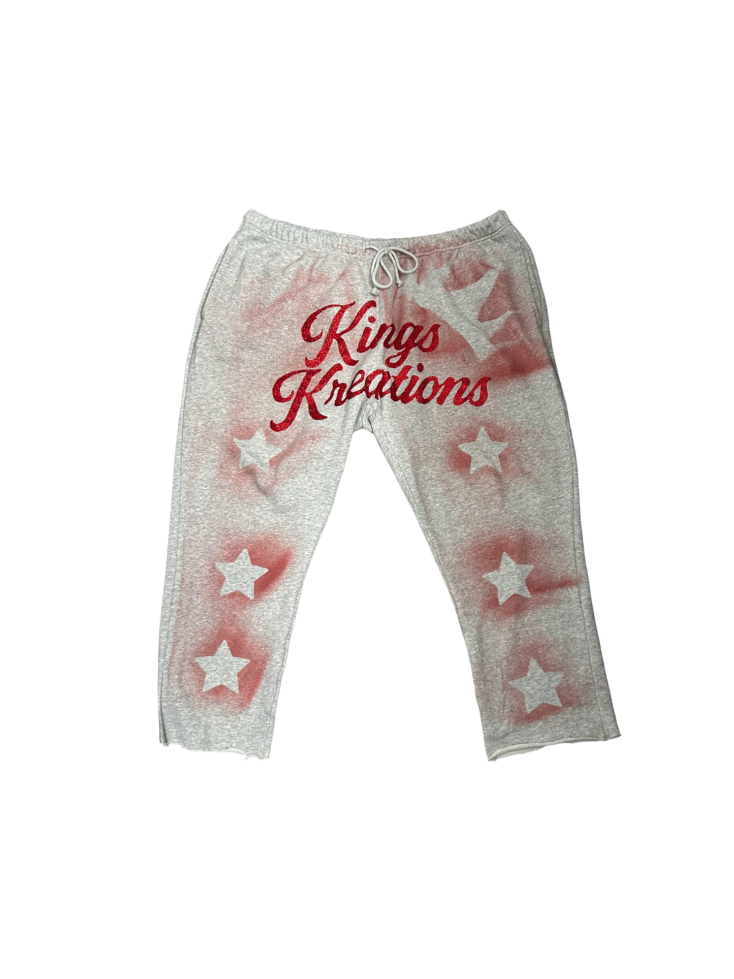 Kings Kreations Star Crown Joggers – Red & Grey Edition
