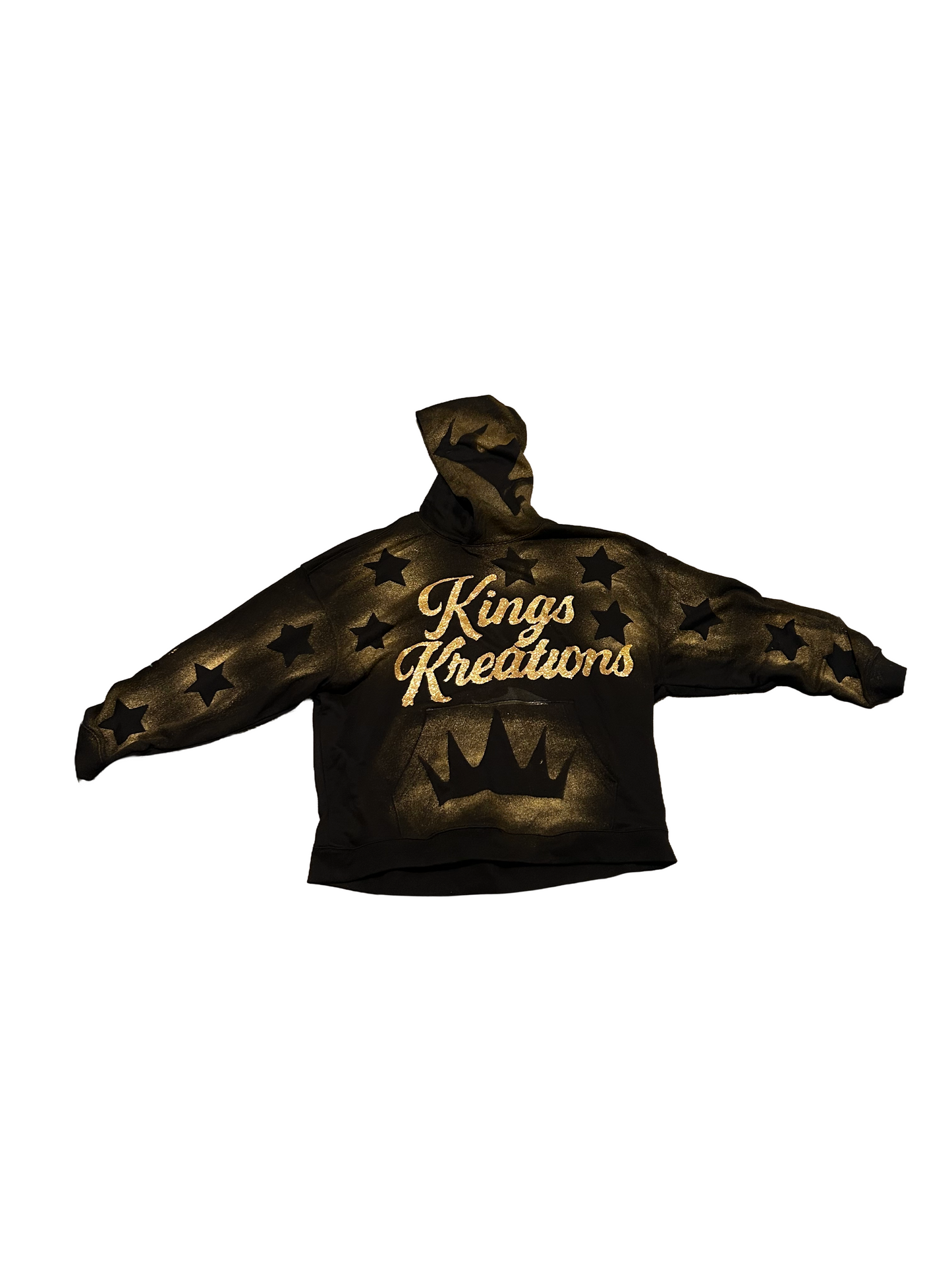 Kings Kreations Star Crown Hoodie – Black & Gold Edition