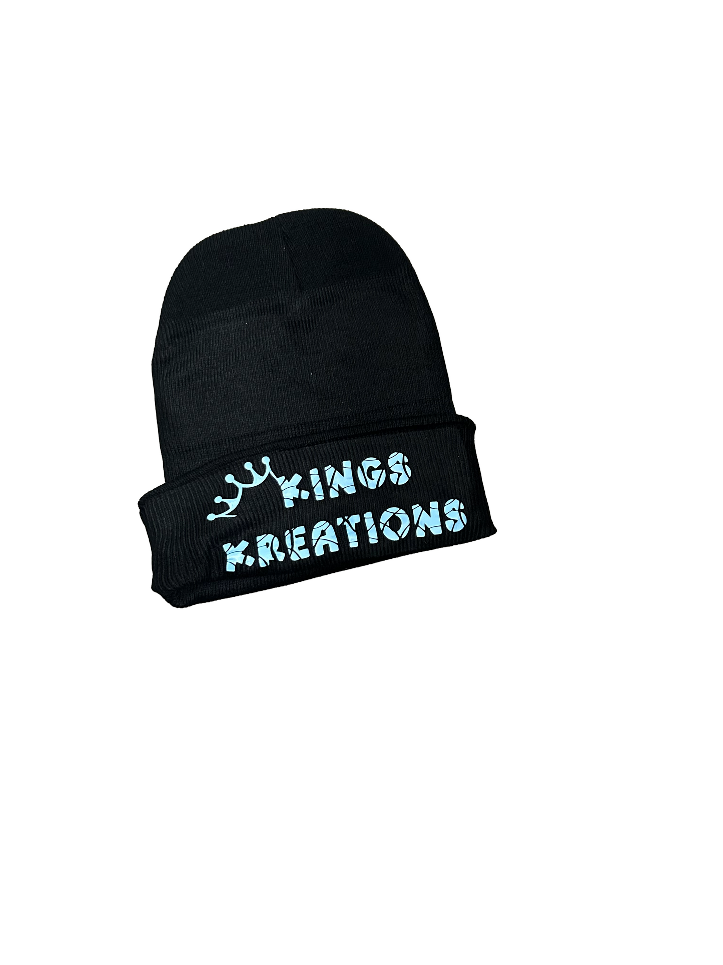 Kings Kreations “Crown Cold Weather Beanie” – Black & Ice Blue
