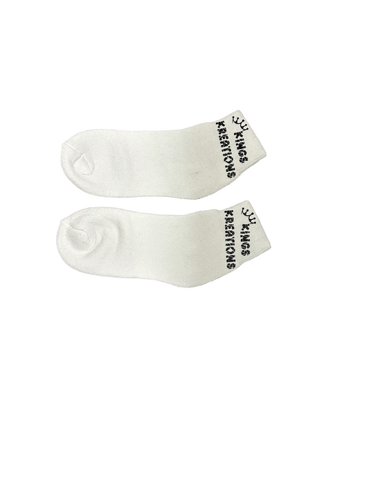 Kings Kreations “Royal Step” Ankle Socks – White